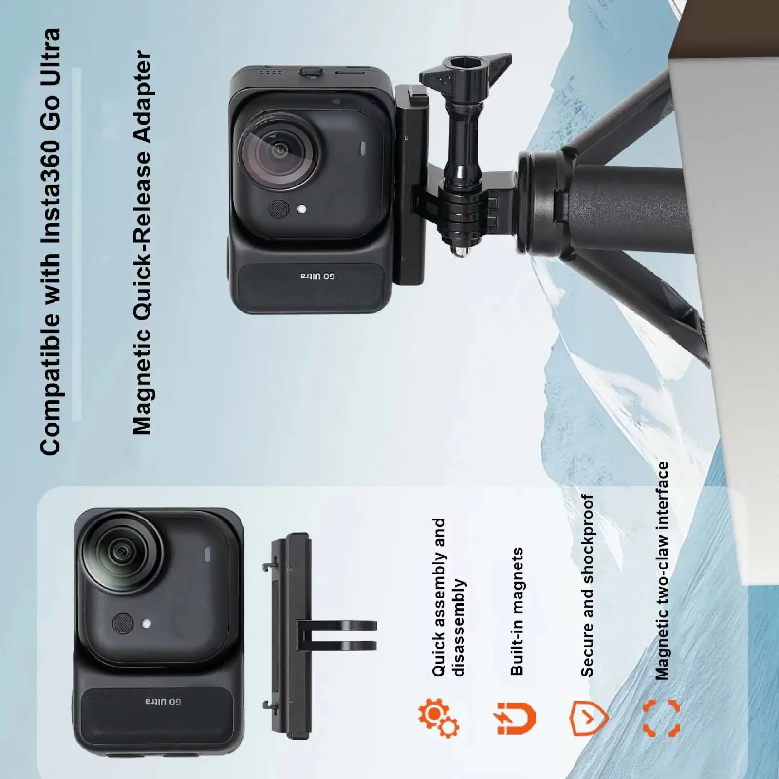 For insta360 Go Ultra Camera ,Camera Magnetic Quick Release Adapter Mount,Camera Accessories
For insta360 Go Ultra Camera ,Camera Magnetic Quick Release Adapter Mount,Camera Accessories