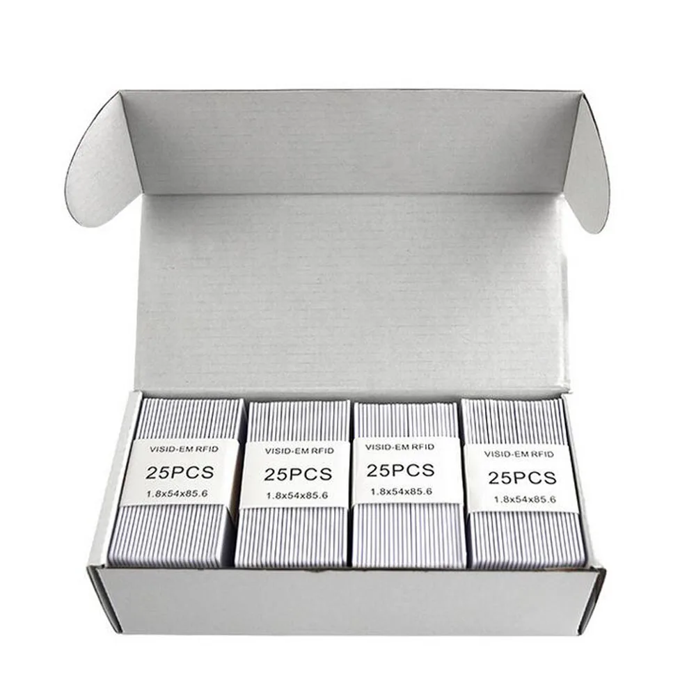 100pcs/lot 1.8mm 125khz ID RFID Card Access Control Card Smart White Card ID Keyfob TK4100 ID Card for Access Control System
100pcs/lot 1.8mm 125khz ID RFID Card Access Control Card Smart White Card ID Keyfob TK4100 ID Card for Access Control System