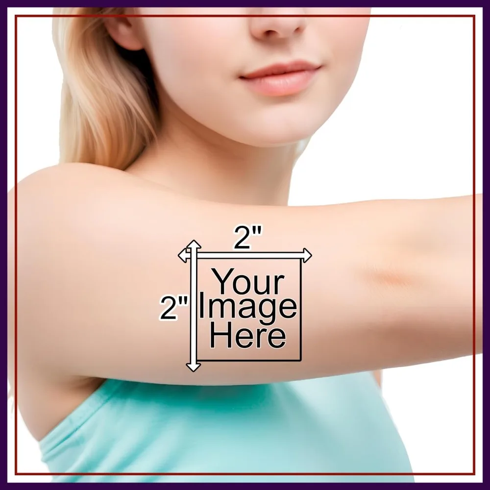 Custom Temporary Tattoos 2 Inch - Your Photo, Artwork, or Logo
Custom Temporary Tattoos 2 Inch - Your Photo, Artwork, or Logo