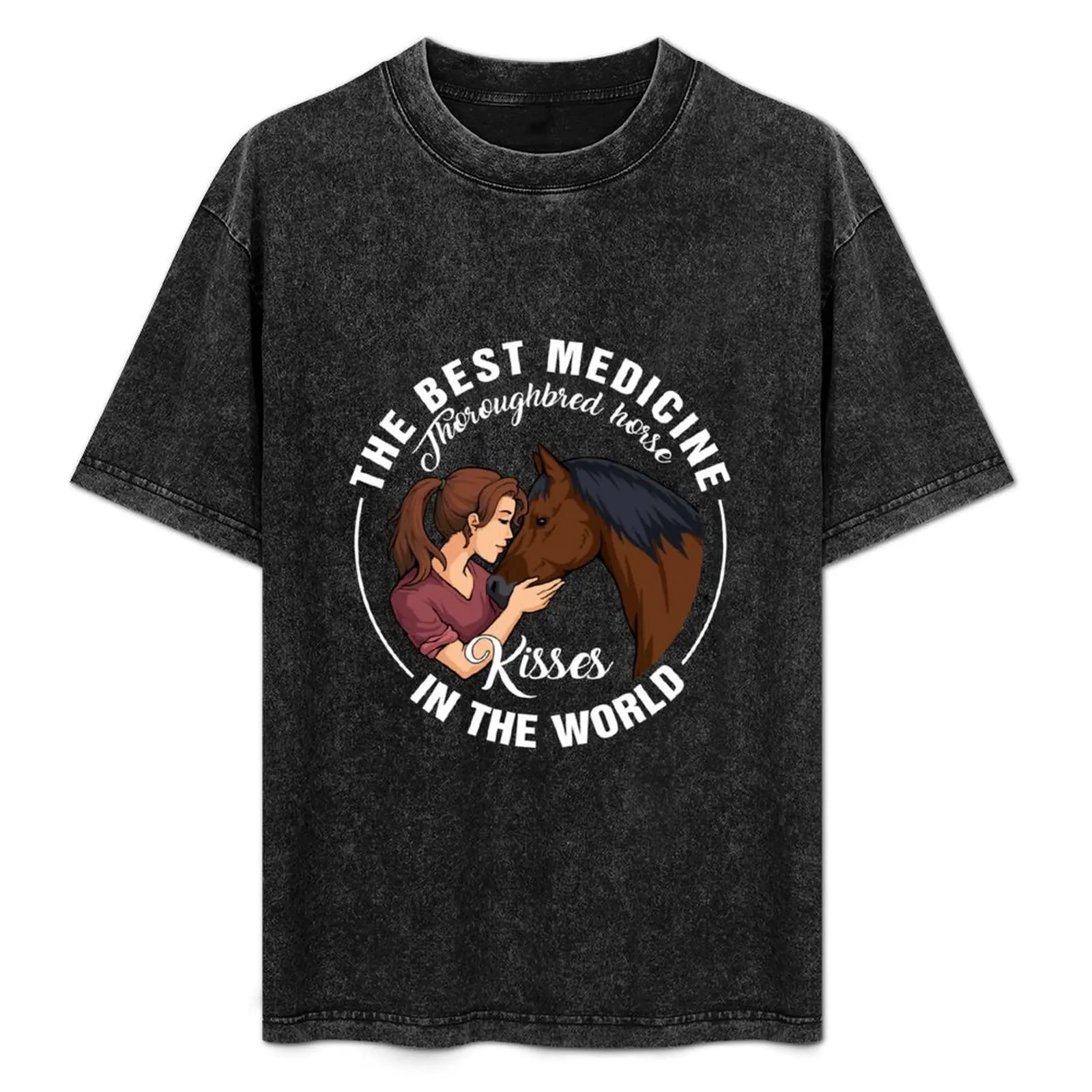 Thoroughbred horse kisses Best medicine in the world T-Shirt Fashion Casual Short Sleeve Top
Thoroughbred horse kisses Best medicine in the world T-Shirt Fashion Casual Short Sleeve Top