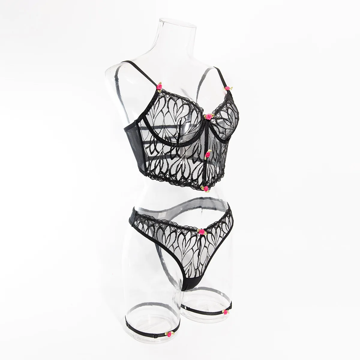 New Fishbone Steel Ring Exotic Apparel Suit Sexy Flower Decor Tank Top Bra Panty Set Women's Perspective Embroidery Hollow Back
New Fishbone Steel Ring Exotic Apparel Suit Sexy Flower Decor Tank Top Bra Panty Set Women's Perspective Embroidery Hollow Back