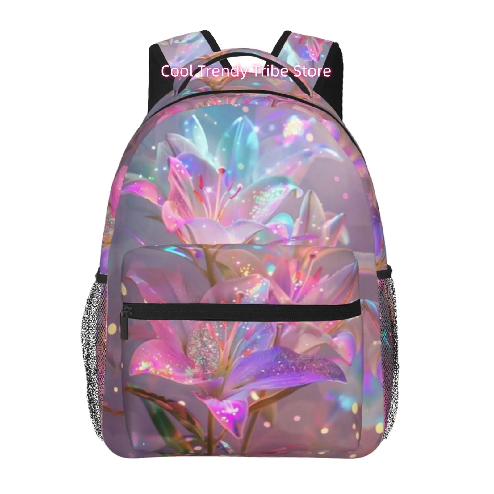 Iridescent Glowing Lilies Print Backpack - High Quality Oxford Cloth Bookbag with Adjustable Straps & Iridescent Lily Flower, Li
Iridescent Glowing Lilies Print Backpack - High Quality Oxford Cloth Bookbag with Adjustable Straps & Iridescent Lily Flower, Li
