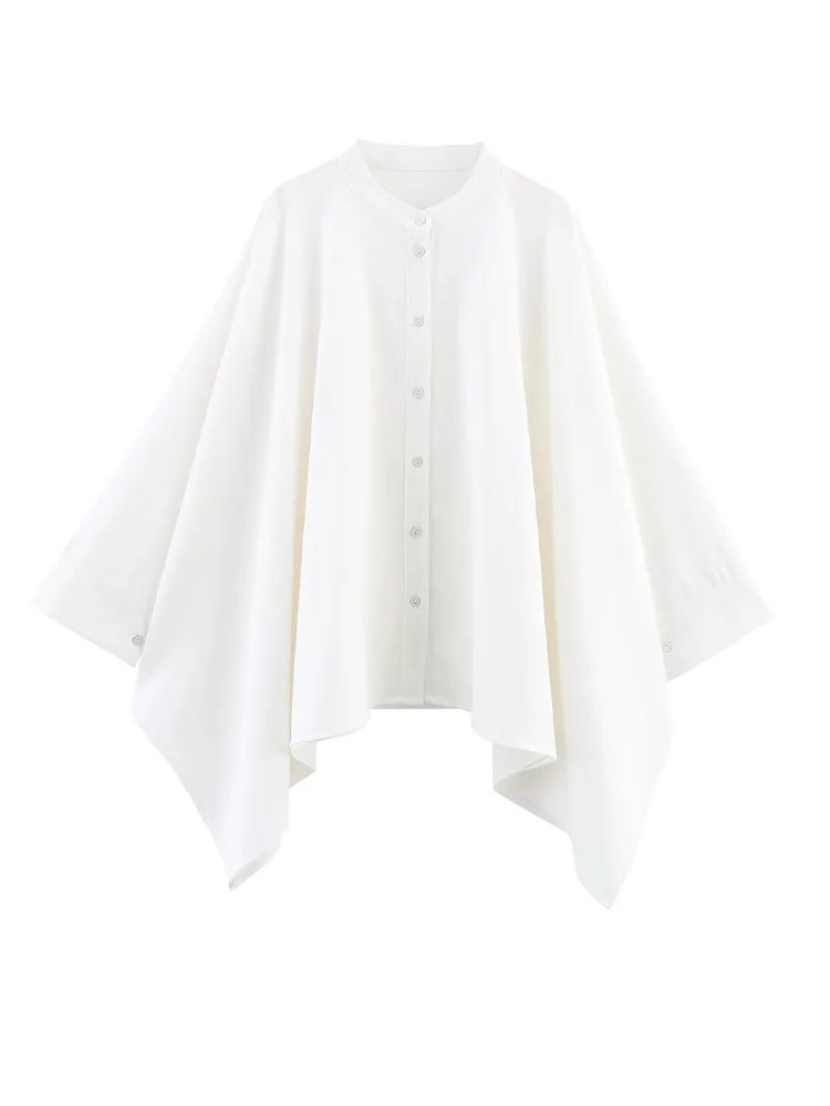 2025ZA&JIA new women's wear European and American style fashionable linen blended cape-style single-breasted shirt
2025ZA&JIA new women's wear European and American style fashionable linen blended cape-style single-breasted shirt