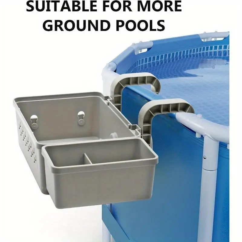 2 Pack Large Pool Storage Baskets with Cup Holders and Hooks Fits 3 in Small Top Rails Above Ground Pool Accessories
2 Pack Large Pool Storage Baskets with Cup Holders and Hooks Fits 3 in Small Top Rails Above Ground Pool Accessories