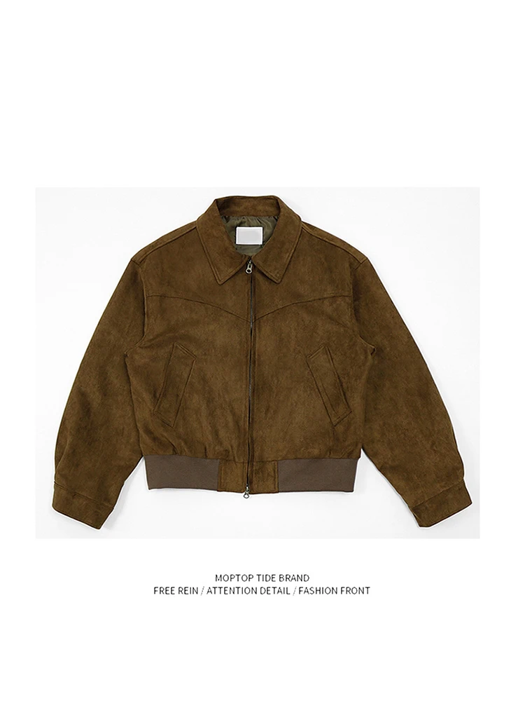 Retro High Street Suede Short Jacket Men Loose Stylish Motorcycle Collar Flight Casual Jacket Spring Autumn Youth Fashion
Retro High Street Suede Short Jacket Men Loose Stylish Motorcycle Collar Flight Casual Jacket Spring Autumn Youth Fashion