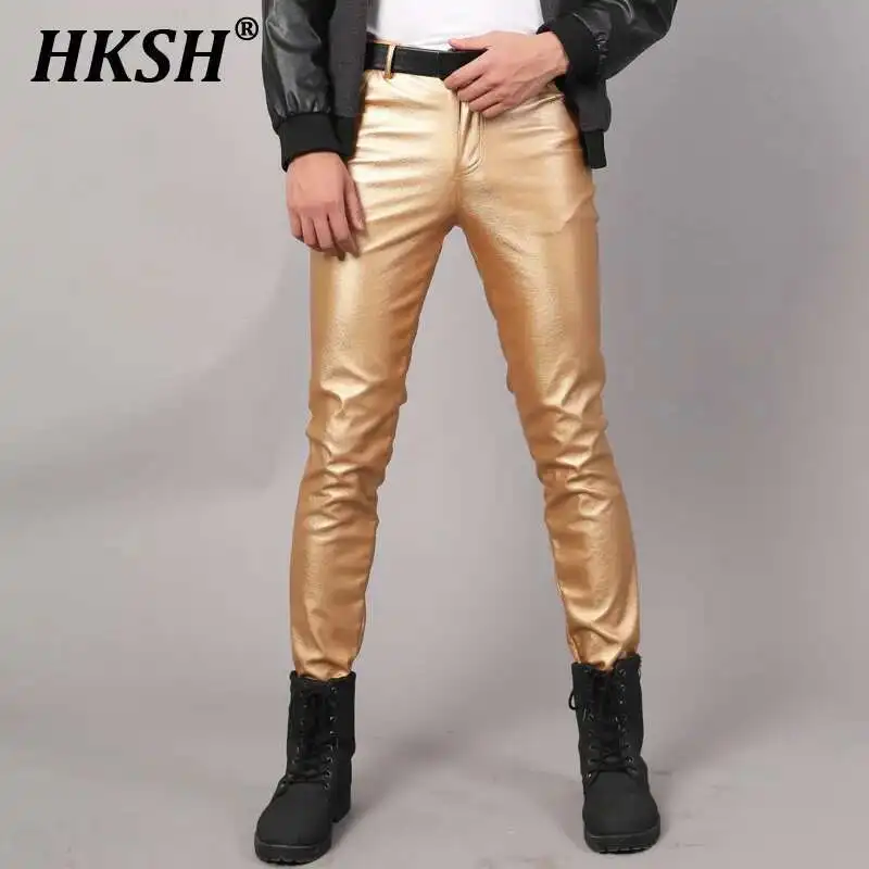 HKSH Spring Summer New Men Tide Elastic Slim Fit Fashion Dance Performance Bar Punk Chic Streetwear Fashion Leather Pants HK4231
HKSH Spring Summer New Men Tide Elastic Slim Fit Fashion Dance Performance Bar Punk Chic Streetwear Fashion Leather Pants HK4231