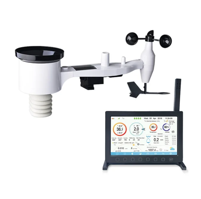 Meteorological station wind speed, direction, rainfall, temperature, humidity, air pressure, lighting, wifi
Meteorological station wind speed, direction, rainfall, temperature, humidity, air pressure, lighting, wifi