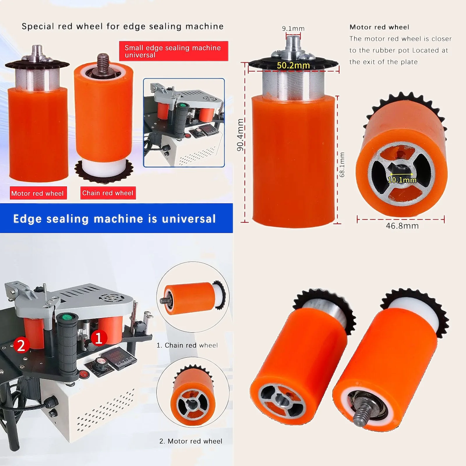 Woodworking Edge Sealing Machine Red Wheel Motor Front Chain Wheel Accessories
Woodworking Edge Sealing Machine Red Wheel Motor Front Chain Wheel Accessories