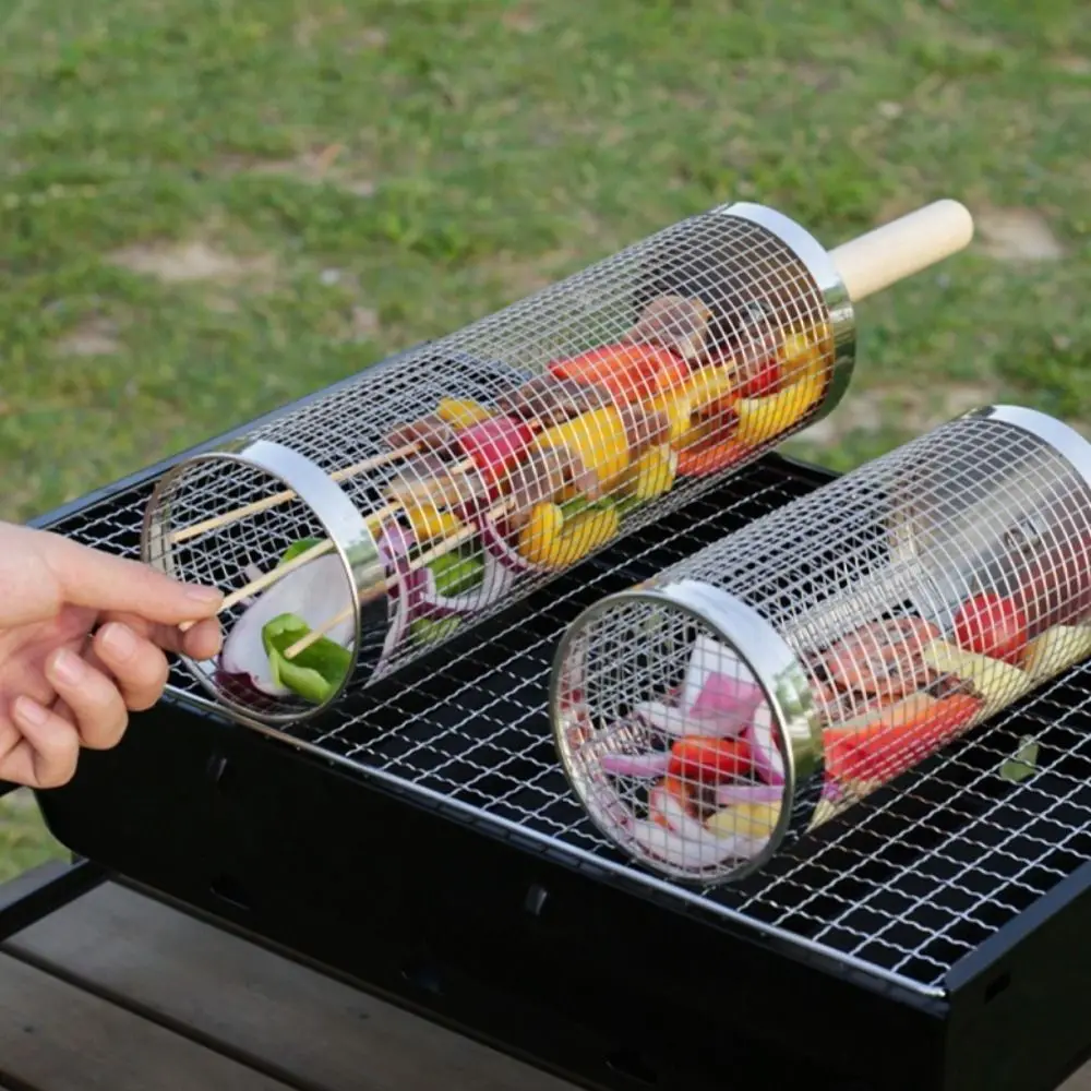 2/3Pcs Set Useful Stainless Steel BBQ Basket Cylinder Thicken Barbecue Rack Portable Wire Mesh Barbecue Cage Grill Tool
2/3Pcs Set Useful Stainless Steel BBQ Basket Cylinder Thicken Barbecue Rack Portable Wire Mesh Barbecue Cage Grill Tool