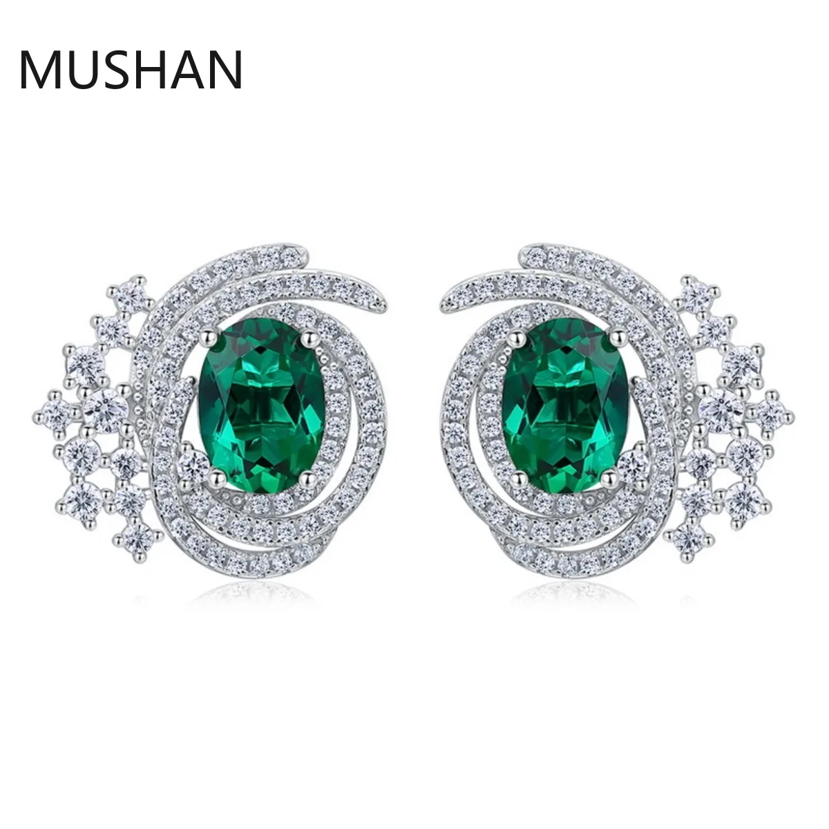 MUSHAN Luxury Jewelry S 925 Sterling Silver Stud Earrings Women GRC Certificated Lab Grown Emerald Earrings Stud Ear Pin Jewelry
MUSHAN Luxury Jewelry S 925 Sterling Silver Stud Earrings Women GRC Certificated Lab Grown Emerald Earrings Stud Ear Pin Jewelry
