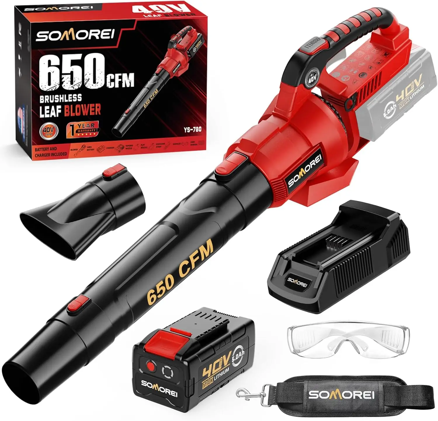 40V Powerful Cordless Leaf Blower - 650 CFM Brushless Electric Blower with 5.0Ah Battery & Charger - Battery Powered for Lawn |
40V Powerful Cordless Leaf Blower - 650 CFM Brushless Electric Blower with 5.0Ah Battery & Charger - Battery Powered for Lawn |