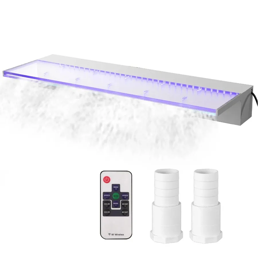 Fountain Spillway 23.6x3.2x8.1 Inch Pool Waterfall Fountain 17 Colors Led Pool Water Fall Kit with Remote Pool Spillway Solid
Fountain Spillway 23.6x3.2x8.1 Inch Pool Waterfall Fountain 17 Colors Led Pool Water Fall Kit with Remote Pool Spillway Solid