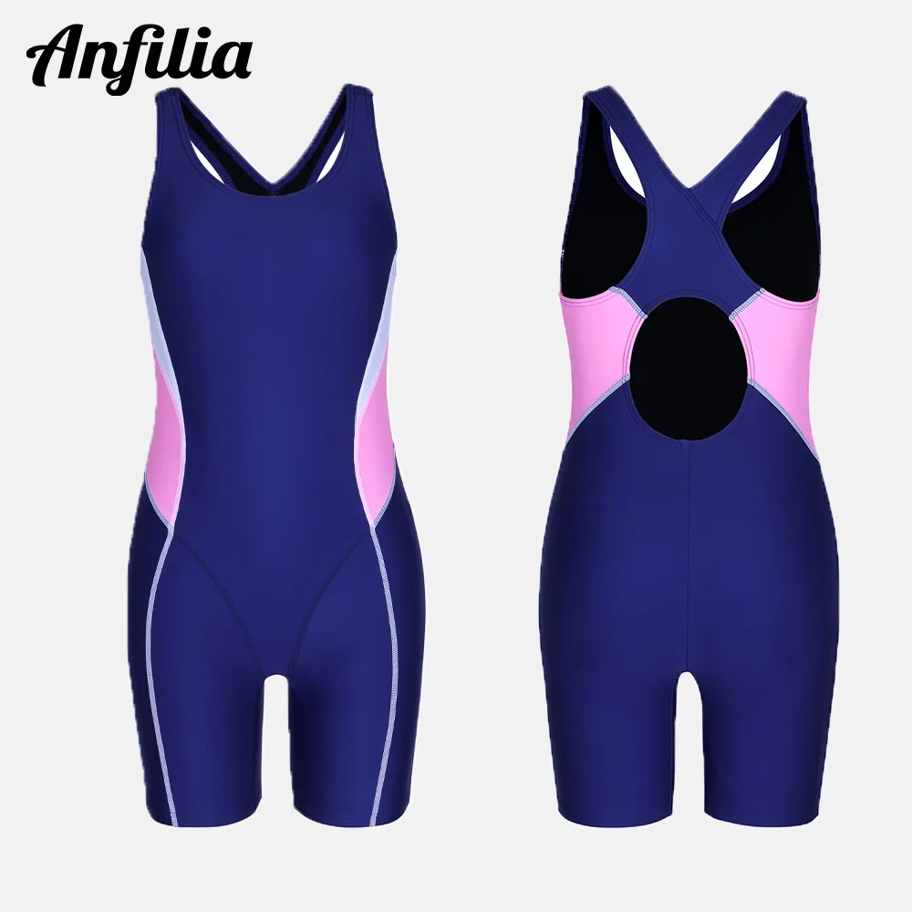 Anfilia One-Piece Athletic Swimsuit For Girls U Neck High Elastic Patchwork Racerback Boyleg Quick Dry Training Swimwear
Anfilia One-Piece Athletic Swimsuit For Girls U Neck High Elastic Patchwork Racerback Boyleg Quick Dry Training Swimwear