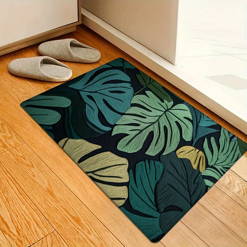 1pc Tropical Leaf Design Non-Slip Mat - Soft, Warm Flannel, Dark Green with Vibrant Monstera & Palm Leaf Illustration, Machine
1pc Tropical Leaf Design Non-Slip Mat - Soft, Warm Flannel, Dark Green with Vibrant Monstera & Palm Leaf Illustration, Machine