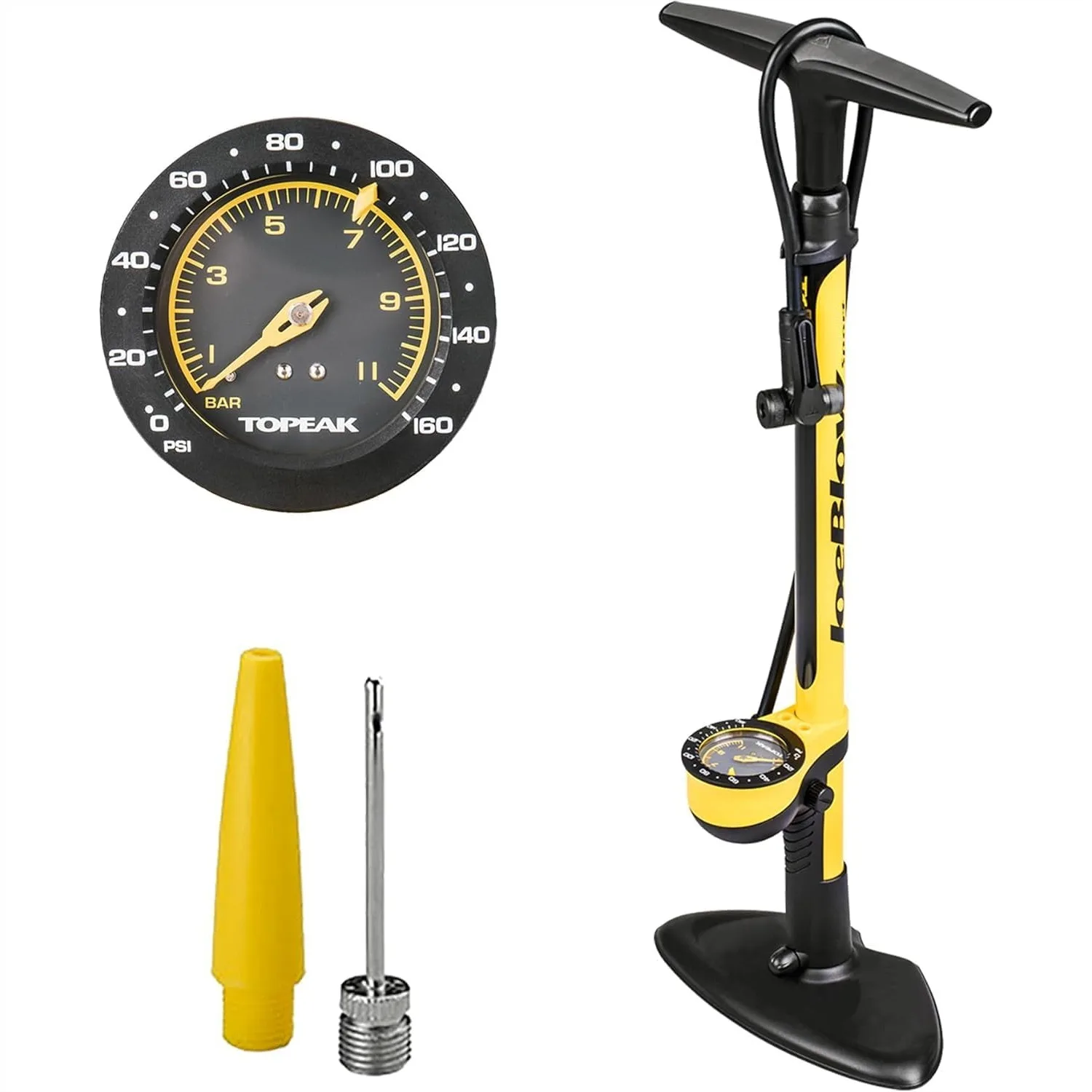 High-Pressure Bike Floor Pump with 160 PSI, Durable Steel Barrel, Analog Gauge for Presta, Schrader & Dunlop Valves
High-Pressure Bike Floor Pump with 160 PSI, Durable Steel Barrel, Analog Gauge for Presta, Schrader & Dunlop Valves