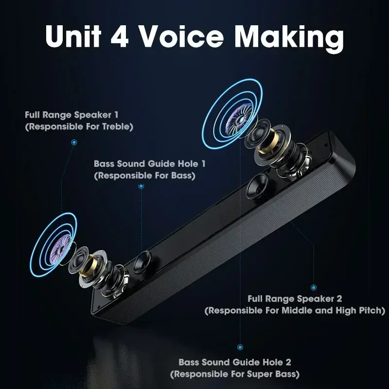 Subwoofer Wired Stereo Strong Bass Speaker Theater Sound System TV Home Computer Soundbar Bluetooth 4D Surround For
Subwoofer Wired Stereo Strong Bass Speaker Theater Sound System TV Home Computer Soundbar Bluetooth 4D Surround For