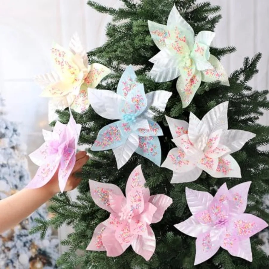 12 Pcs Christmas Poinsettia Flowers with Stems 9.8'' Artificial Poinsettia Christmas Tree Ornaments Tree Topper aroon Flower fo
12 Pcs Christmas Poinsettia Flowers with Stems 9.8'' Artificial Poinsettia Christmas Tree Ornaments Tree Topper aroon Flower fo