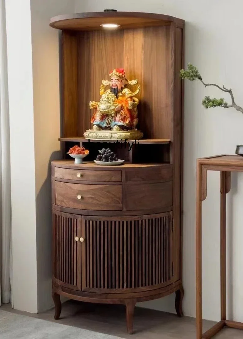 D06 Black walnut Bodhisattva shrine New Chinese style, modern simple household cabinet with door God of Wealth
D06 Black walnut Bodhisattva shrine New Chinese style, modern simple household cabinet with door God of Wealth