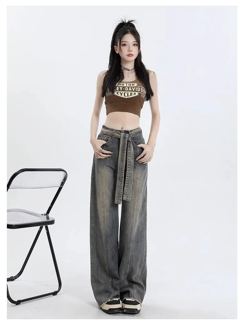 Women's Blue Wash Wide Leg Jeans Vintage Pants High Waist Baggy Streetwear Casual Korean New Tide Denim Pants
Women's Blue Wash Wide Leg Jeans Vintage Pants High Waist Baggy Streetwear Casual Korean New Tide Denim Pants
