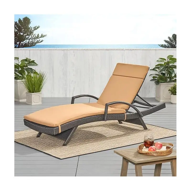 Wicker Chaise Lounge with Arm + Caramel Cushion
Wicker Chaise Lounge with Arm + Caramel Cushion