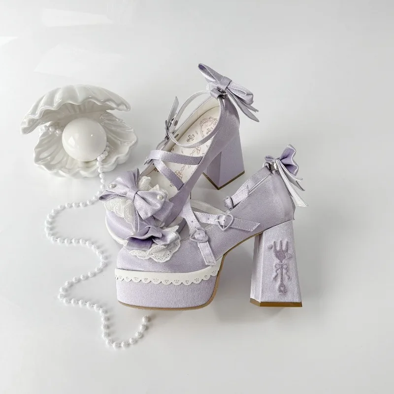 Women Shoes Sweet Cute Bow Lace Edged Lolita Shoes Fashion Thick Soled High Heels Mary Janes Cosplay Jk Skirt Shoes Women Pumps
Women Shoes Sweet Cute Bow Lace Edged Lolita Shoes Fashion Thick Soled High Heels Mary Janes Cosplay Jk Skirt Shoes Women Pumps