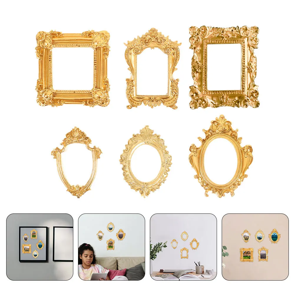 6Pcs Vintage Photo Frames Resin Mini Small Picture Frame Props Jewelry Display Ornaments Decorative Tabletop Background
6Pcs Vintage Photo Frames Resin Mini Small Picture Frame Props Jewelry Display Ornaments Decorative Tabletop Background