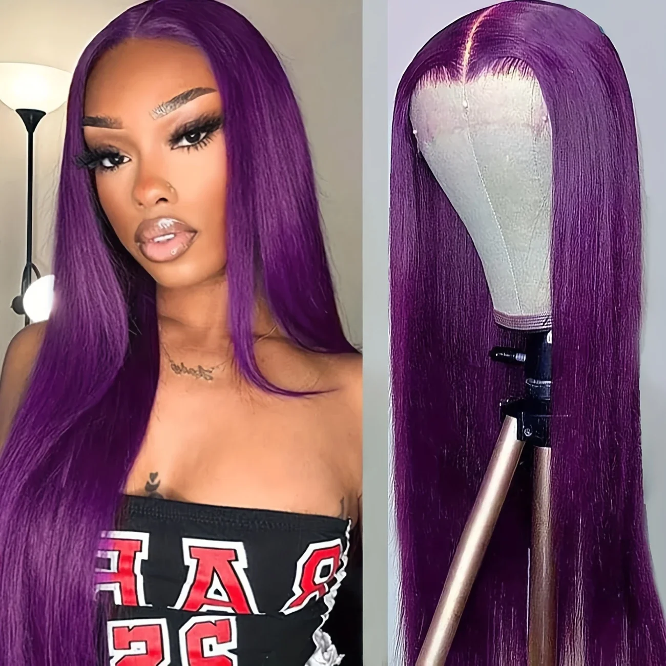 13x4 purple lace front wig long straight no glue can be worn directly heat resistant synthetic ladies party daily wear 28 inches
13x4 purple lace front wig long straight no glue can be worn directly heat resistant synthetic ladies party daily wear 28 inches