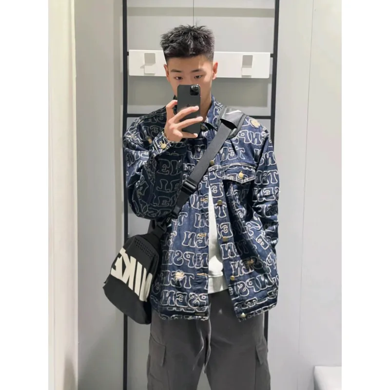 American Retro Hole Print Denim Jaet Men's Spring Autumn Small Design Sense American High Street Jaet Loose Fit Waed
American Retro Hole Print Denim Jaet Men's Spring Autumn Small Design Sense American High Street Jaet Loose Fit Waed