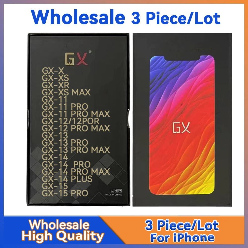 3 шт./лот для GX OLED iPhone 11 12 13 14 15 X XS XR Pro MAX Plus Экран ЖК-дисплея с сенсорной сборкой
3 шт./лот для GX OLED iPhone 11 12 13 14 15 X XS XR Pro MAX Plus Экран ЖК-дисплея с сенсорной сборкой