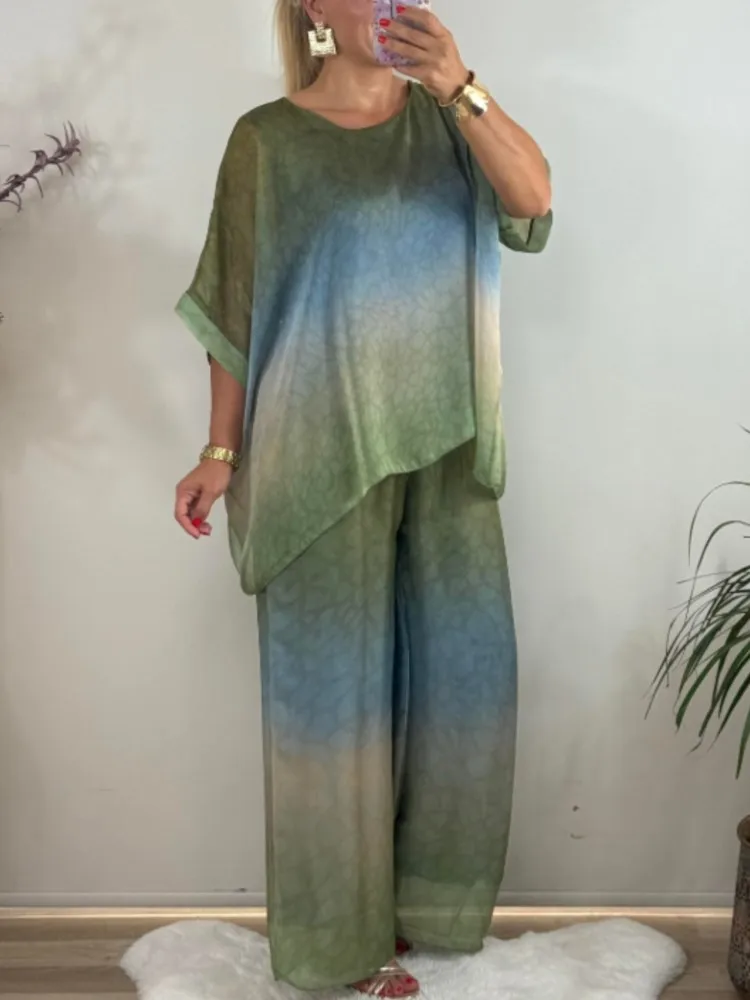 Fashion Casual Woman 2 Piece Set Outfit Spring And Summer New Fashion Printed O Neck Loose Wide Leg Pants Casual Two-piece Set
Fashion Casual Woman 2 Piece Set Outfit Spring And Summer New Fashion Printed O Neck Loose Wide Leg Pants Casual Two-piece Set