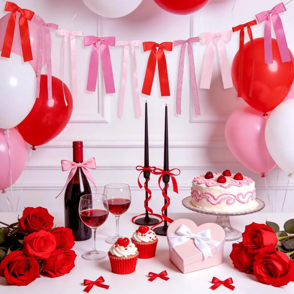 Decorative Ribbon Bow Garland Valentine's Day Bow Garland Banner Pink Ribbon Bows Decoration Wedding Bridal Shower Engagement
Decorative Ribbon Bow Garland Valentine's Day Bow Garland Banner Pink Ribbon Bows Decoration Wedding Bridal Shower Engagement