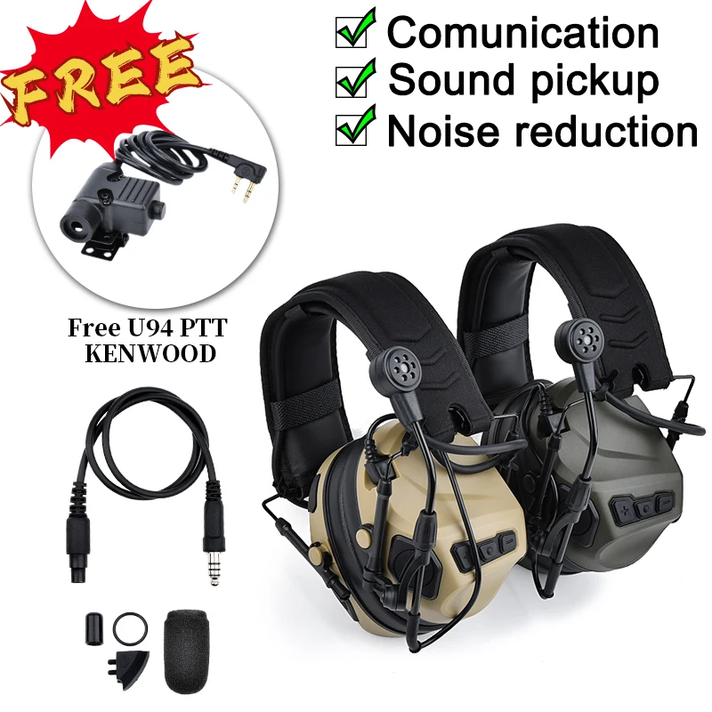 Tactical Hearing Defender Foldable Headset Noise Reduction Communication Sound Pickup With Gift Ptt Kenwood Combat Training
Tactical Hearing Defender Foldable Headset Noise Reduction Communication Sound Pickup With Gift Ptt Kenwood Combat Training
