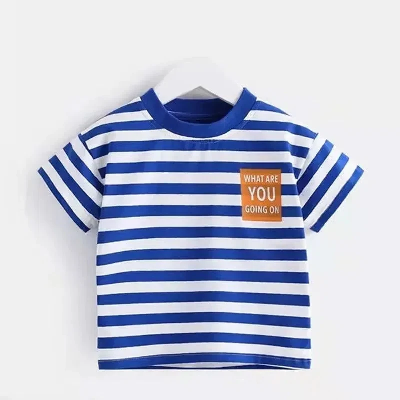 Children's Short-sleeved T-shirt Summer Cotton Stripe Short-sleeved Boys Girls Baby Round Neck Half-sleeved T-shirt Children Top
Children's Short-sleeved T-shirt Summer Cotton Stripe Short-sleeved Boys Girls Baby Round Neck Half-sleeved T-shirt Children Top