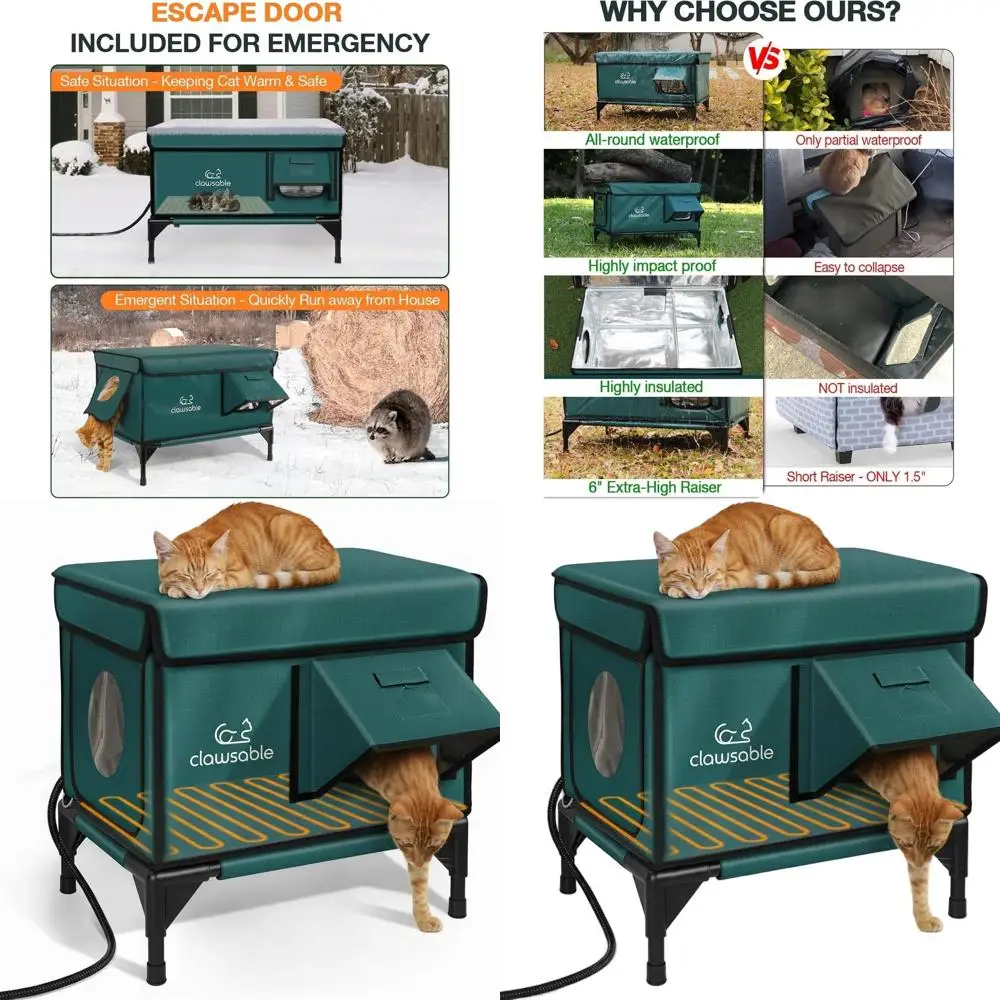 Водонепроницаемый изолированный уличный приют для кошек с обогревателем для зимы, безопасный выход, лесной зеленый, 13x17x18
Водонепроницаемый изолированный уличный приют для кошек с обогревателем для зимы, безопасный выход, лесной зеленый, 13x17x18