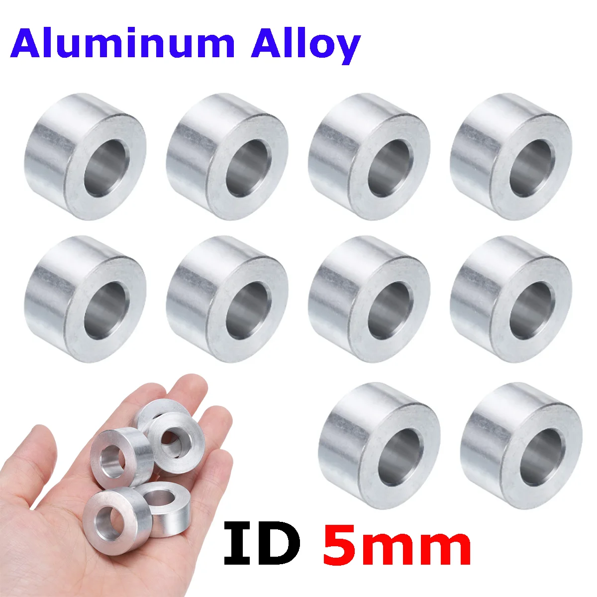 5/10pcs Inner Dia 5mm Aluminum Alloy Bushing Washer Gasket Round Hollow no thread Standoff Spacers OD 6/7/8/9/10mm L=1-20mm
5/10pcs Inner Dia 5mm Aluminum Alloy Bushing Washer Gasket Round Hollow no thread Standoff Spacers OD 6/7/8/9/10mm L=1-20mm