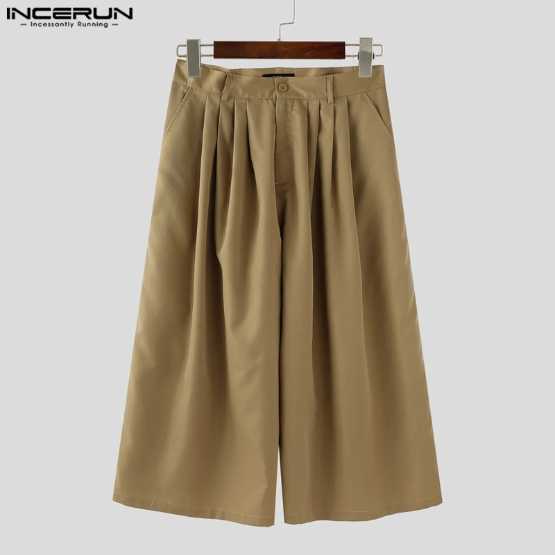 INCERUN Men Wide Leg Pants Button Joggers Pleated Loose Casual Trousers Men Streetwear Korean Style Fashion Leisure Male Pants
INCERUN Men Wide Leg Pants Button Joggers Pleated Loose Casual Trousers Men Streetwear Korean Style Fashion Leisure Male Pants