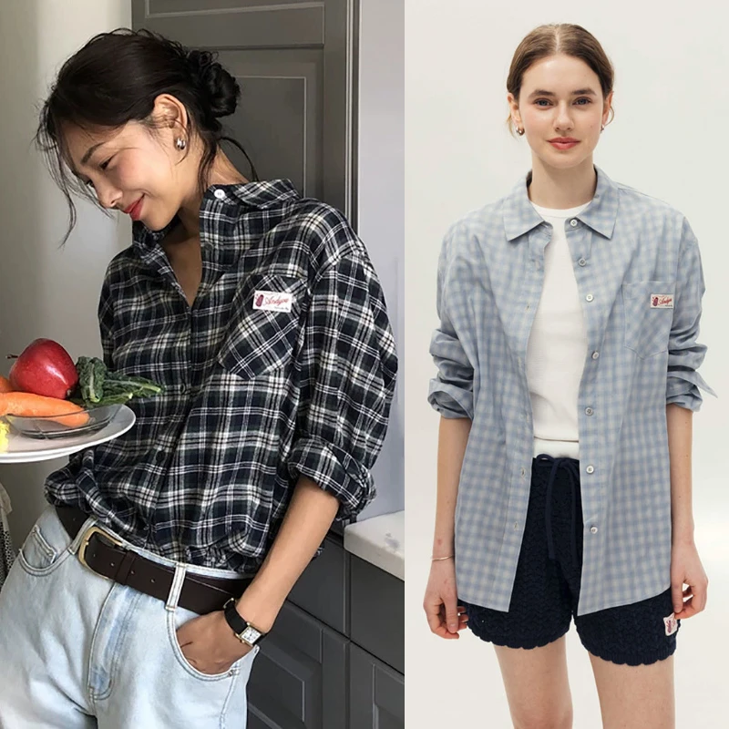 Selfwill Long Sleeve Shirt Women's Loose Fit Breathable Comfortable Shoulder Drop Thin Plaid Shirt Spring Autumn
Selfwill Long Sleeve Shirt Women's Loose Fit Breathable Comfortable Shoulder Drop Thin Plaid Shirt Spring Autumn