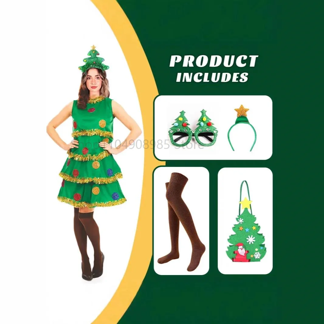 5-Pack Christmas Elf Costumes for Adults - Green Tree Cosplay Outfits,Festive Group Performance Party Uniform Set
5-Pack Christmas Elf Costumes for Adults - Green Tree Cosplay Outfits,Festive Group Performance Party Uniform Set