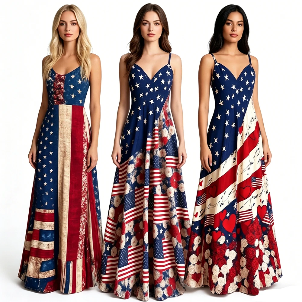 Women 4Th of July American Flag Dress Spaghetti Strap Deep V-Neck Stars and Stripes Mini Patriotic Sleeveless Dress Sexy Dresses
Women 4Th of July American Flag Dress Spaghetti Strap Deep V-Neck Stars and Stripes Mini Patriotic Sleeveless Dress Sexy Dresses
