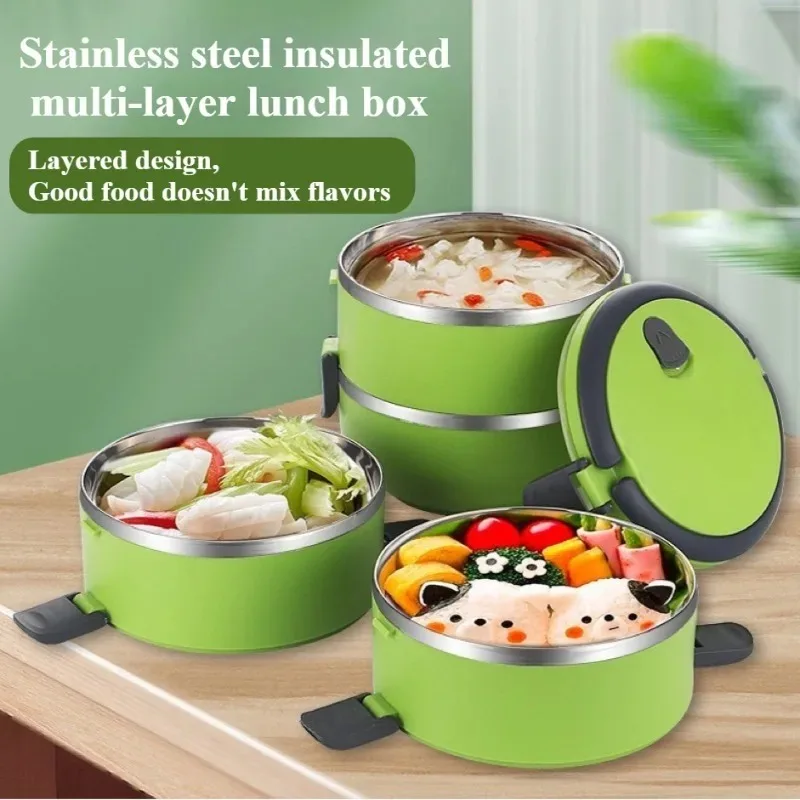 Многослойный термоизолированный ланч-бокс из нержавеющей стали, круглый герметичный контейнер для еды, портативный бенто-бокс для студентов и офисных работников
Многослойный термоизолированный ланч-бокс из нержавеющей стали, круглый герметичный контейнер для еды, портативный бенто-бокс для студентов и офисных работников