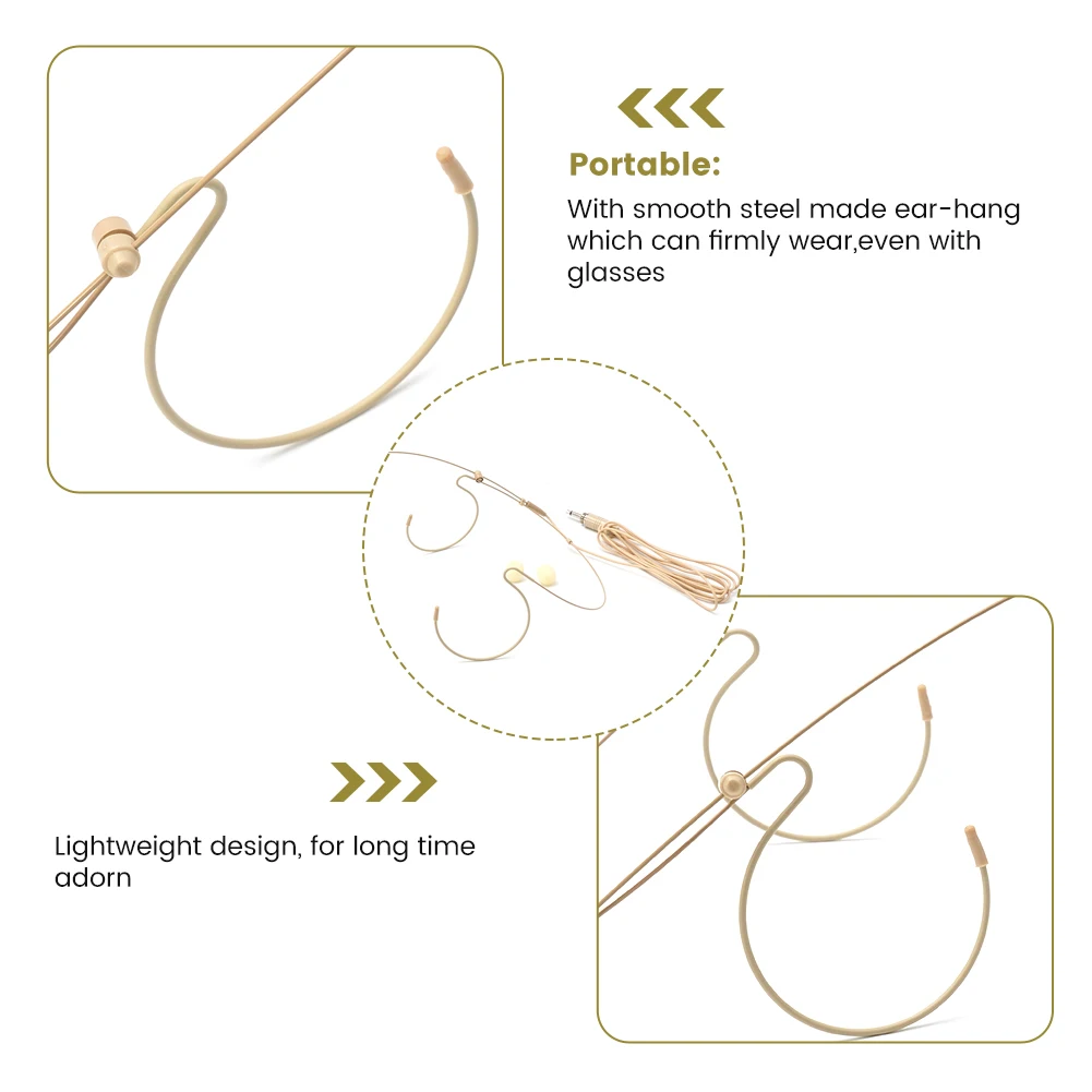 Beige Microphone Double Ear Hanging Earphones Microphone Headworn Microphone Schur Wireless High Quality
Beige Microphone Double Ear Hanging Earphones Microphone Headworn Microphone Schur Wireless High Quality