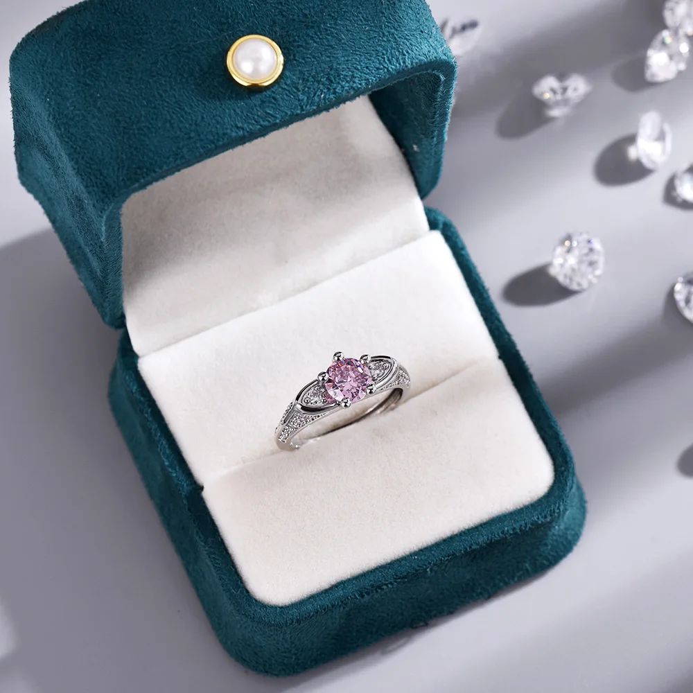 New Hong Kong style girl sweet and cool pink series niche ring, fashionable and versatile for women, inlaid with sparkling rings
New Hong Kong style girl sweet and cool pink series niche ring, fashionable and versatile for women, inlaid with sparkling rings