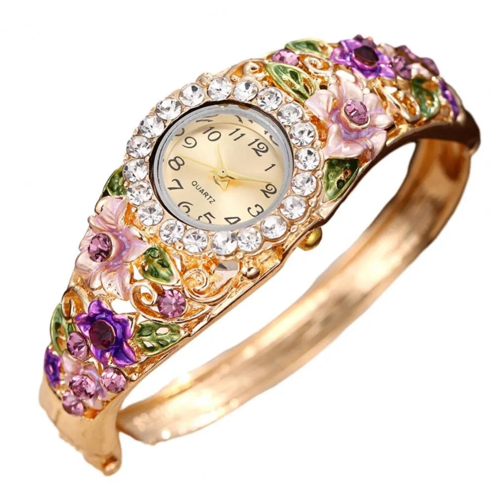 Rich In Flowers Vintage Watch Rhinestone Bracelet Round Dial Ladies Wristwatch Versatile Design Crystal Jewelry Bracelet Watch
Rich In Flowers Vintage Watch Rhinestone Bracelet Round Dial Ladies Wristwatch Versatile Design Crystal Jewelry Bracelet Watch