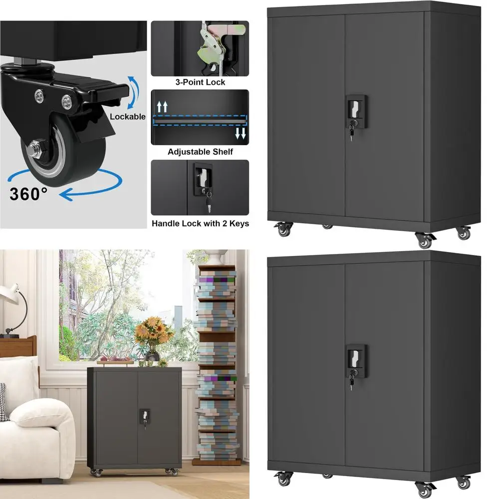 Portable Lockable Metal Cabinets for Home Garage Storage with Adjustable Shelves and Doors
Portable Lockable Metal Cabinets for Home Garage Storage with Adjustable Shelves and Doors