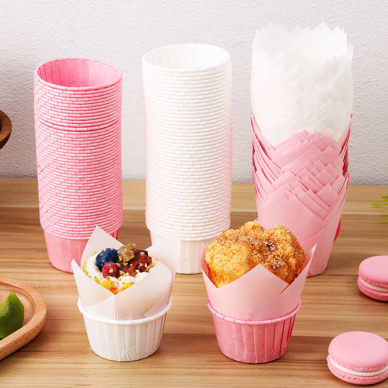 200pcs Tulip Cake Cups 100 White 100 Pink Safe Hygienic Disposable Baking Paper Muffin Liners for Weddings Birthdays Parties
200pcs Tulip Cake Cups 100 White 100 Pink Safe Hygienic Disposable Baking Paper Muffin Liners for Weddings Birthdays Parties