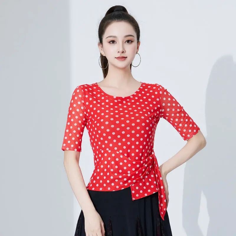 Womens Dresses Ballroom Dance Tops Modern Dance Top 2026 New Polka Dot Practice Suit Dancewear Top Women Line Dance Costume
Womens Dresses Ballroom Dance Tops Modern Dance Top 2026 New Polka Dot Practice Suit Dancewear Top Women Line Dance Costume
