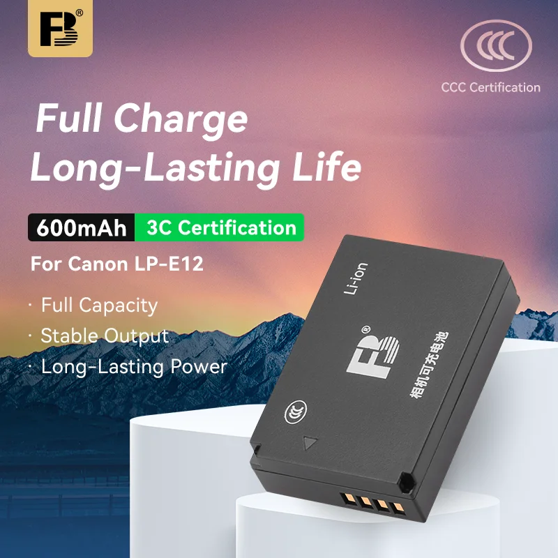 FB LP-E12 Battery for Canon EOS M M2 M10 M50 M50 II 100D Kiss X7, Rechargeable Camera Battery Replacement
FB LP-E12 Battery for Canon EOS M M2 M10 M50 M50 II 100D Kiss X7, Rechargeable Camera Battery Replacement