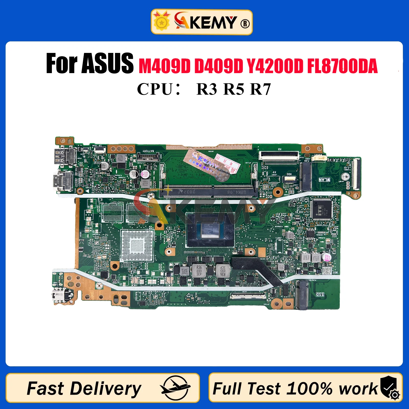 Материнская плата для ноутбука X409DA для ASUS X409D M409D M509D D409D D509D Y4200D FL8700DA X409DL X409DJ X409DAP с процессором R3 R5 R7
Материнская плата для ноутбука X409DA для ASUS X409D M409D M509D D409D D509D Y4200D FL8700DA X409DL X409DJ X409DAP с процессором R3 R5 R7