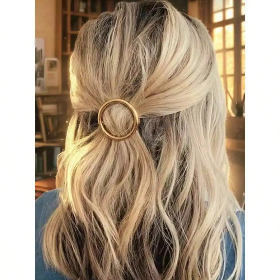 2pcs Vintage Minimalist Round Side Clips, Geometric Hair Clips, Versatile Elegant Round Geometric Metal Hair Clips For Women, Christmas Hair Accessories, Autumn/Winter
2pcs Vintage Minimalist Round Side Clips, Geometric Hair Clips, Versatile Elegant Round Geometric Metal Hair Clips For Women, Christmas Hair Accessories, Autumn/Winter