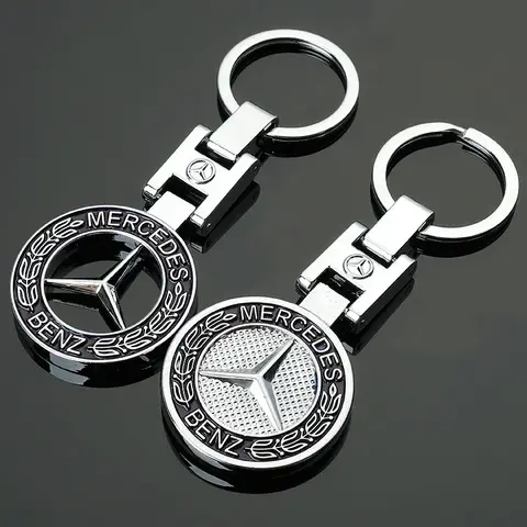 new 1Pcs Car Emblem Keychain Metal Key Ring Accessories For Mercedes Benz AMG Smart W205 C300 W203 W206 W108 W124 W126 W140 W168